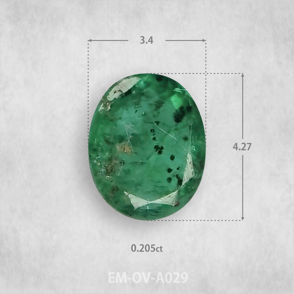 Smaragds 0.205ct Dabīgs, Ovāls piegriezums
