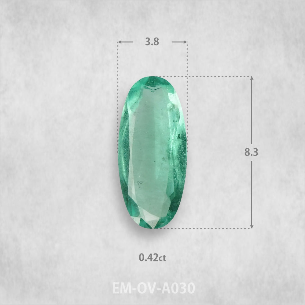 Smaragds 0.42ct Dabīgs, Ovāls piegriezums