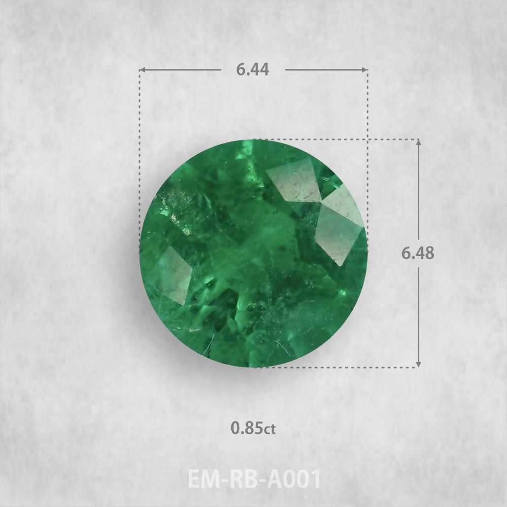 Emerald 0.85ct Natural, Round cut