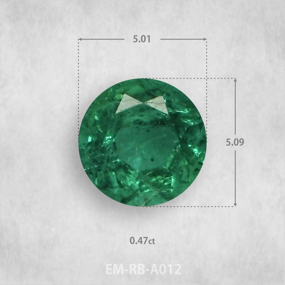 Smaragds 0.47ct Dabīgs, Apaļš piegriezums