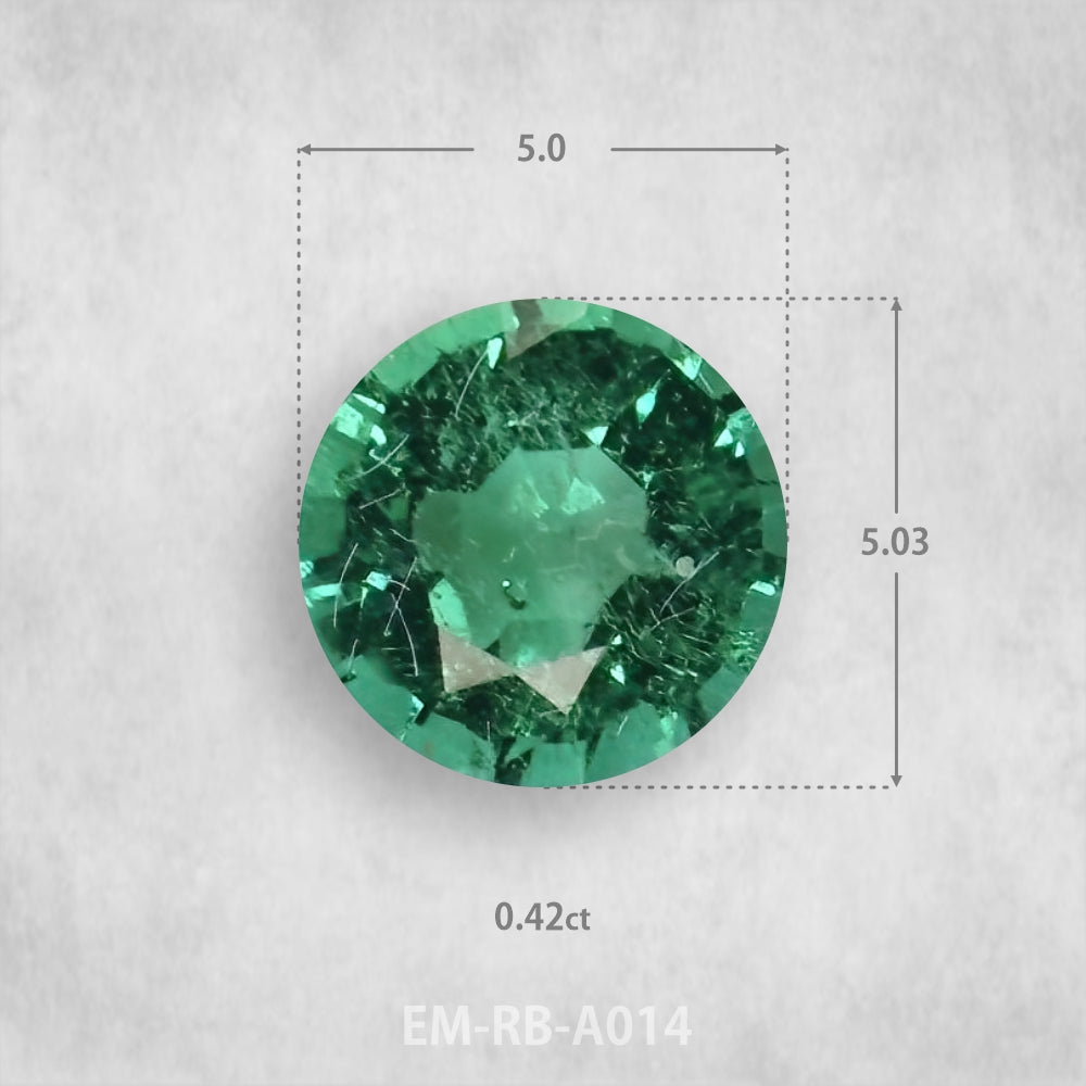 Smaragds 0.42ct Dabīgs, Apaļš piegriezums