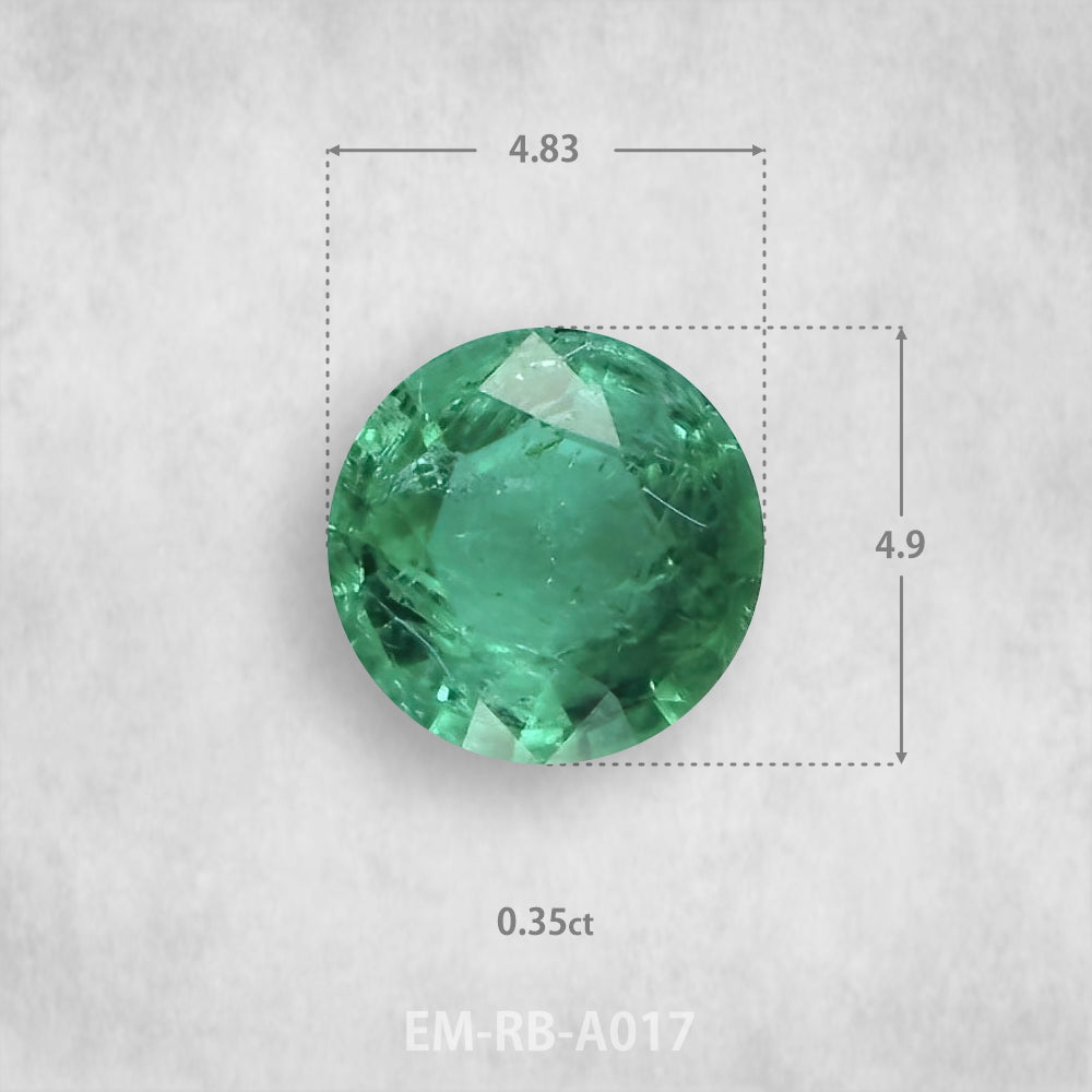 Smaragds 0.35ct Dabīgs, Apaļš piegriezums
