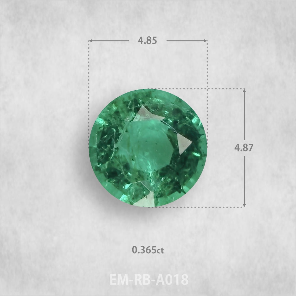Smaragds 0.365ct Dabīgs, Apaļš piegriezums