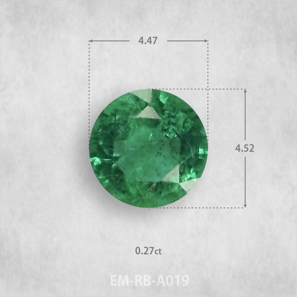 Smaragds 0.27ct Dabīgs, Apaļš piegriezums