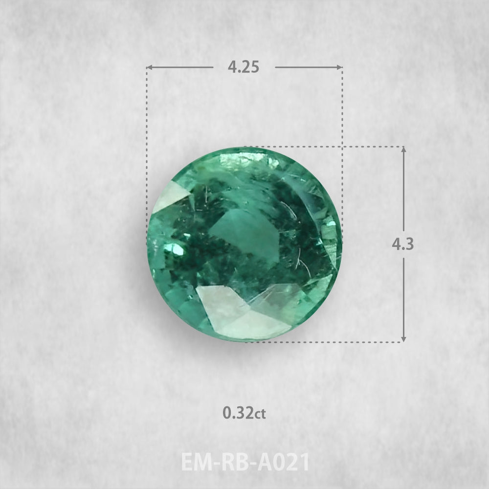 Smaragds 0.32ct Dabīgs, Apaļš piegriezums