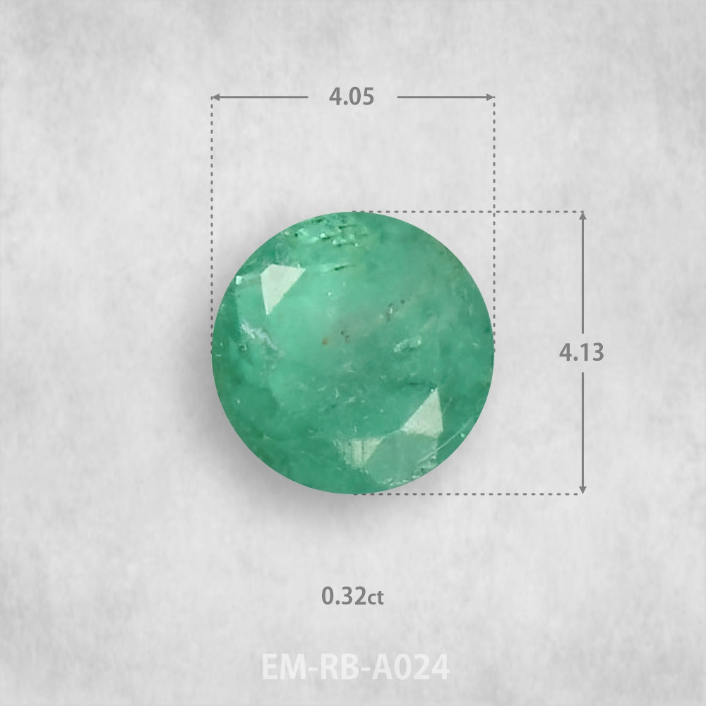 Smaragds 0.32ct Dabīgs, Apaļš piegriezums