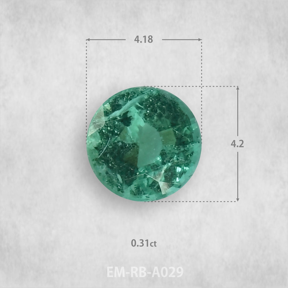 Smaragds 0.31ct Dabīgs, Apaļš piegriezums