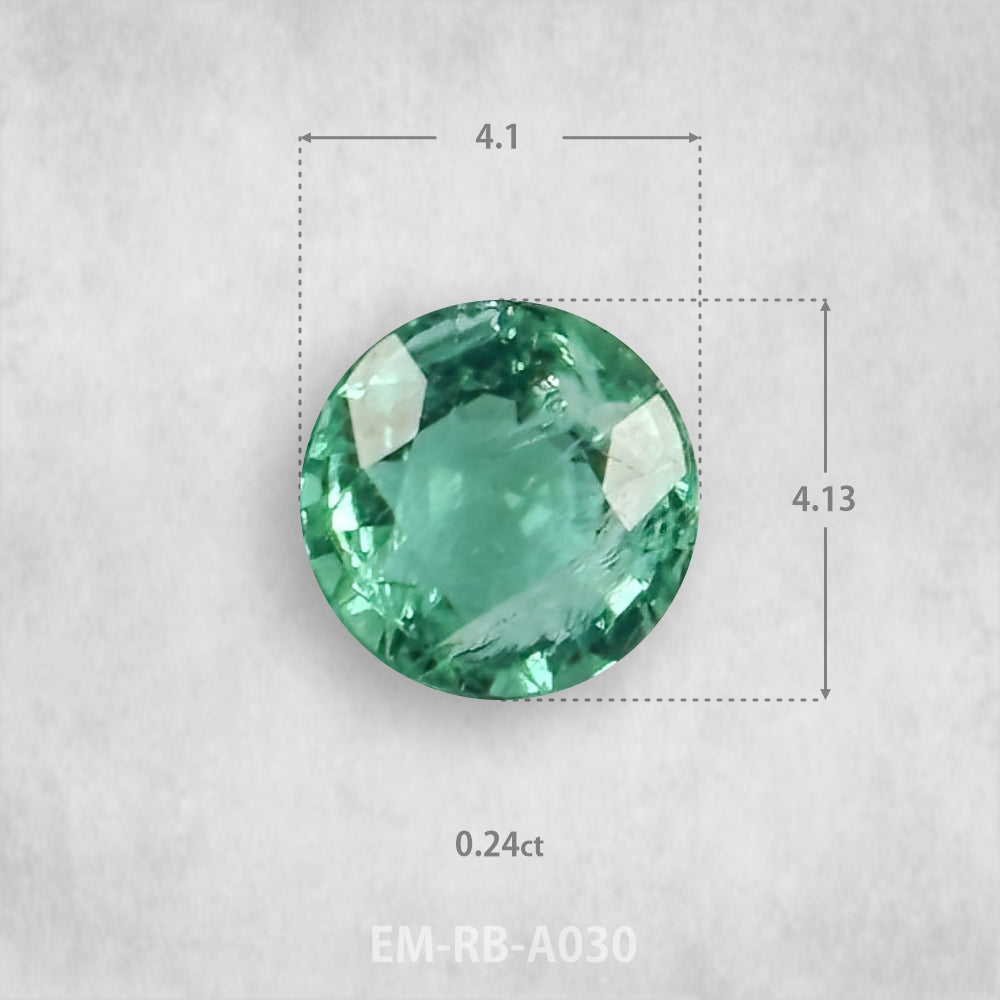 Smaragds 0.24ct Dabīgs, Apaļš piegriezums