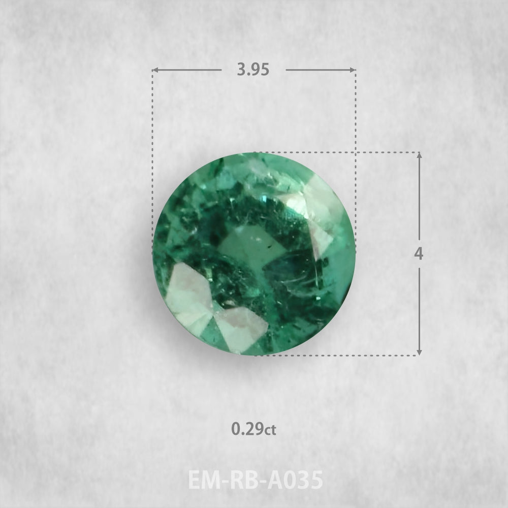 Smaragds 0.29ct Dabīgs, Apaļš piegriezums