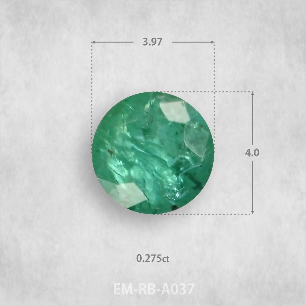 Smaragds 0.275ct Dabīgs, Apaļš piegriezums