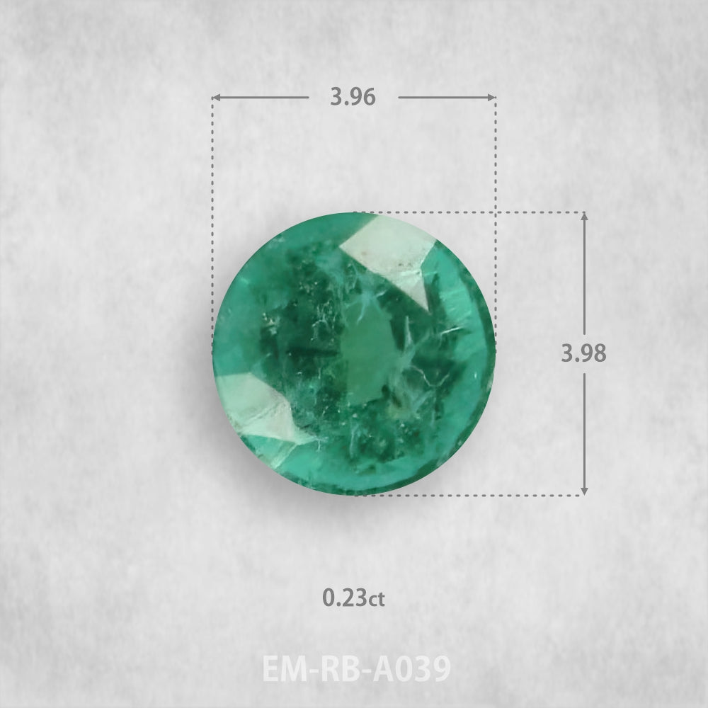 Smaragds 0.23ct Dabīgs, Apaļš piegriezums