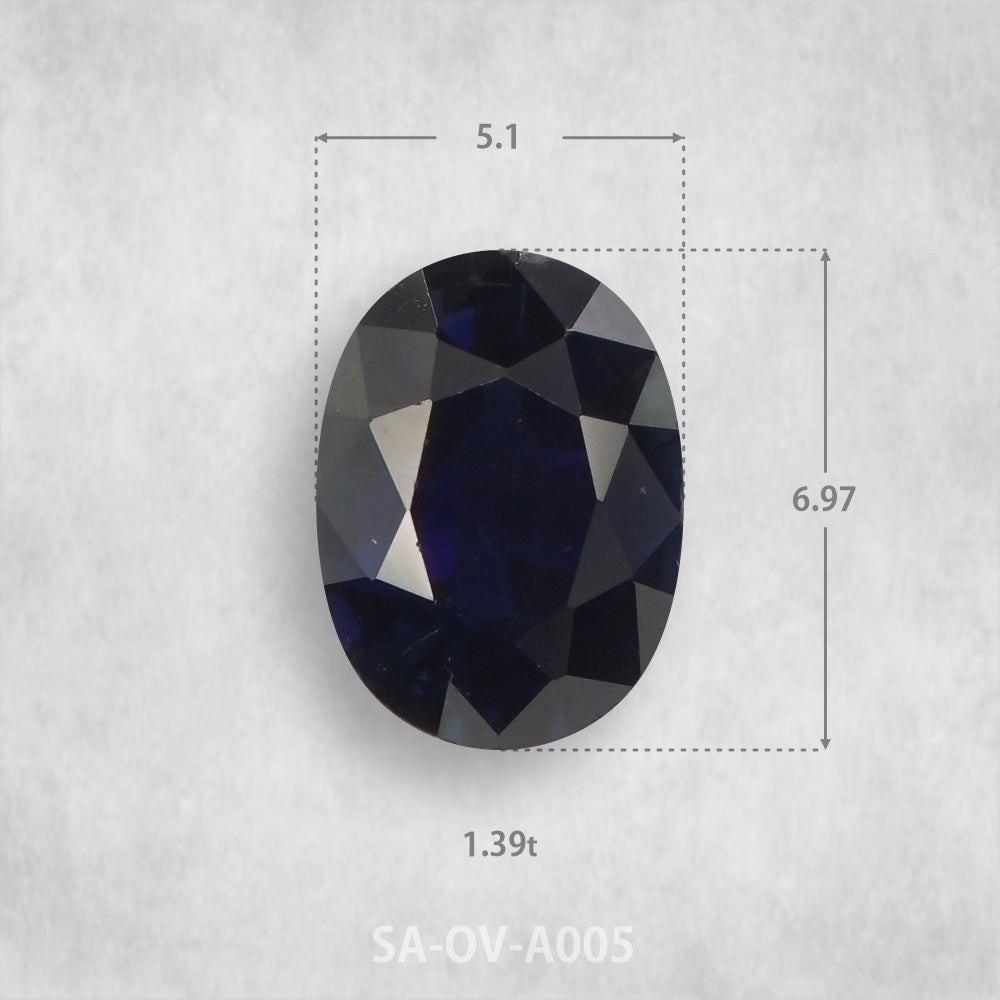 Safīrs 1,39 ct Dabīgs, Ovāls piegriezums