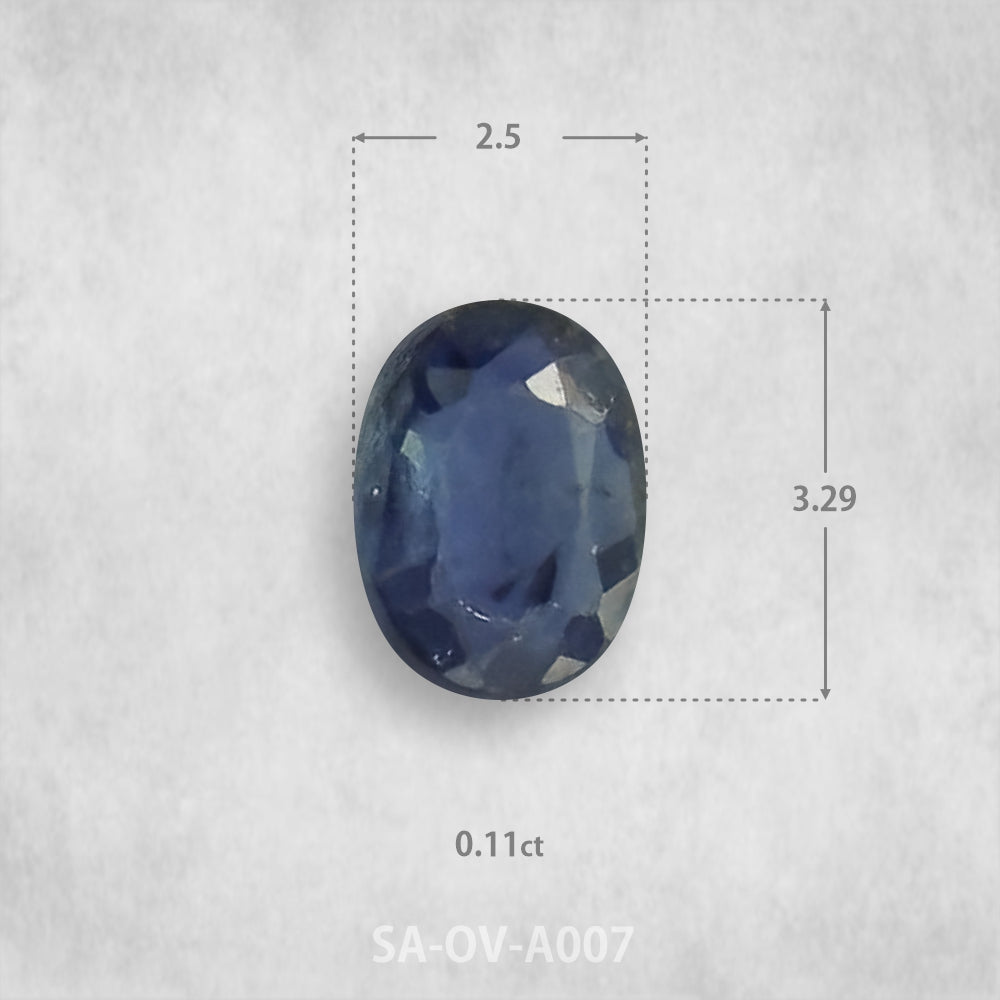 Safīrs 0,11 ct Dabīgs, Ovāls piegriezums