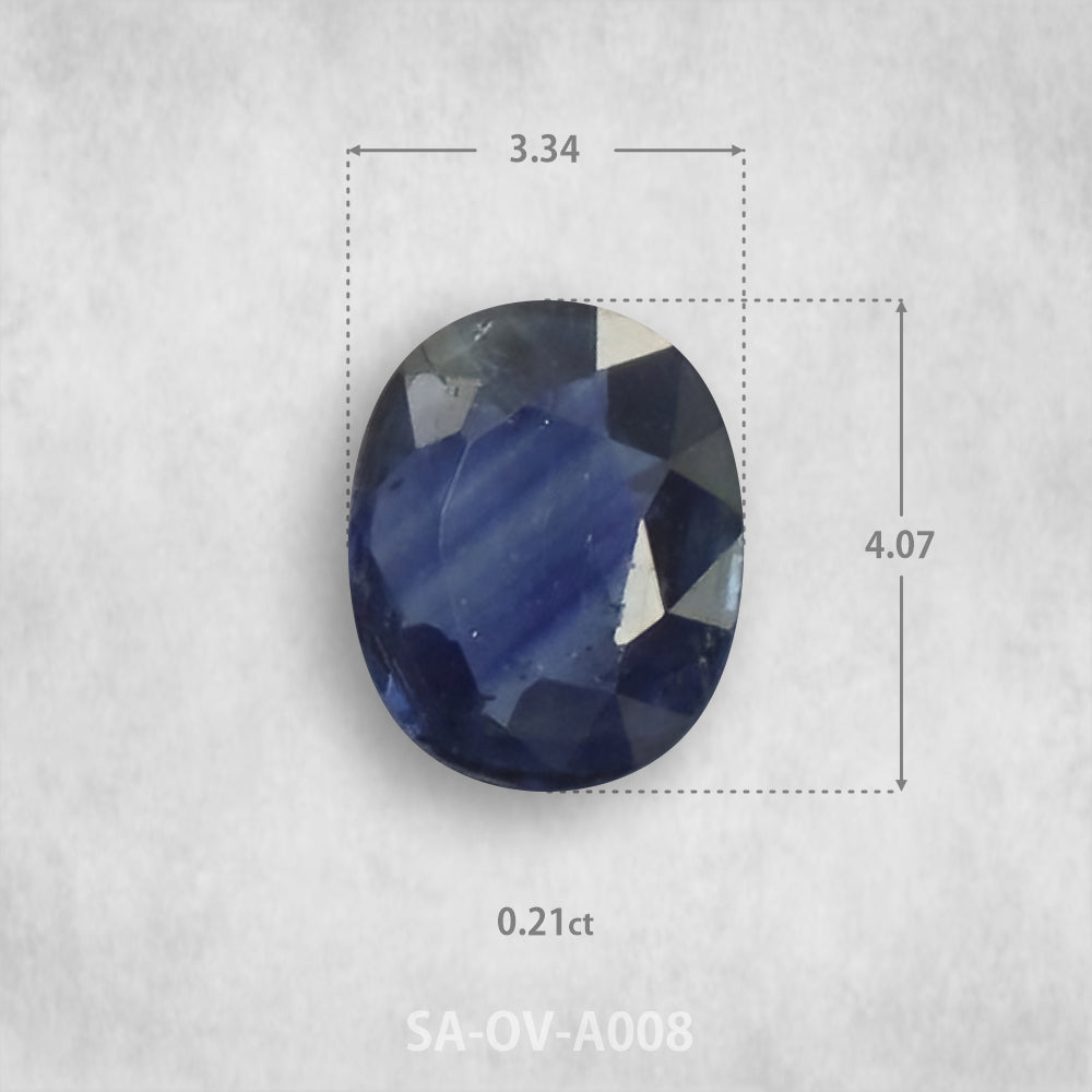 Safīrs 0,21 ct Dabīgs, Ovāls piegriezums