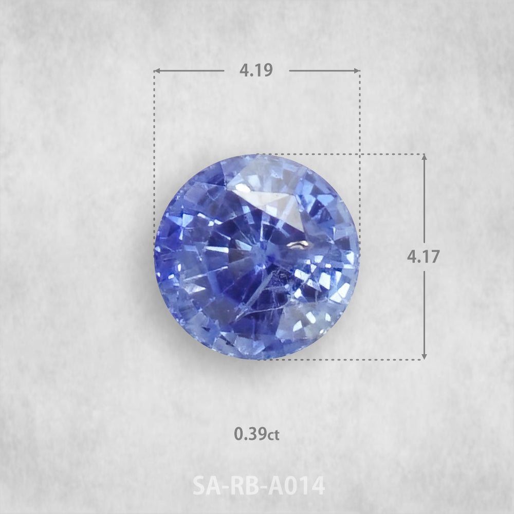 Safīrs 0,39 ct Dabīgs, Apaļš piegriezums