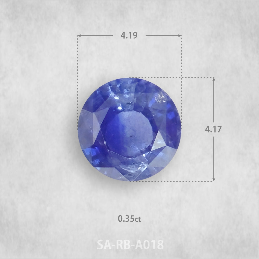 Safīrs 0,35 ct Dabīgs, Apaļš piegriezums