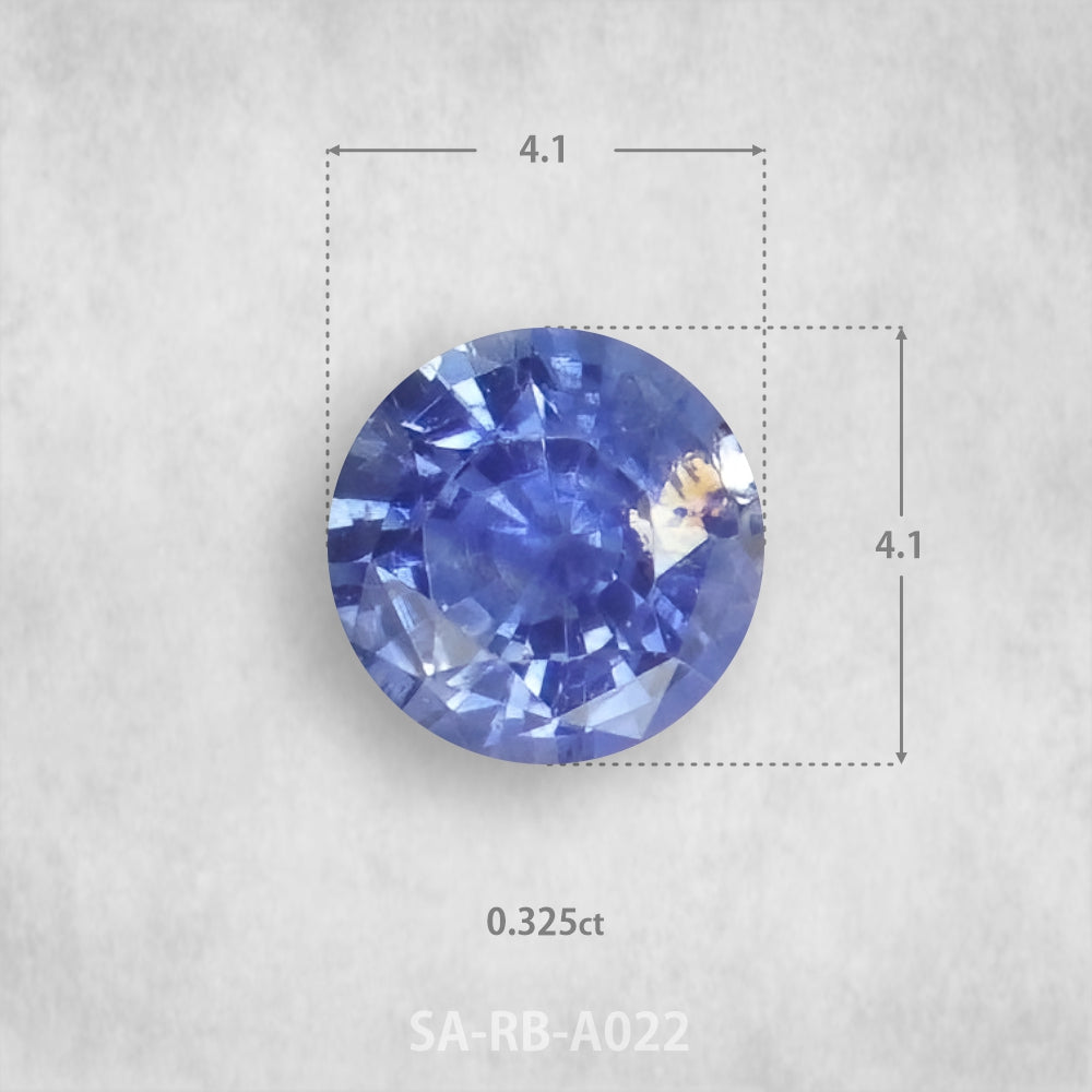 Safīrs 0,325 ct Dabīgs, Apaļš piegriezums