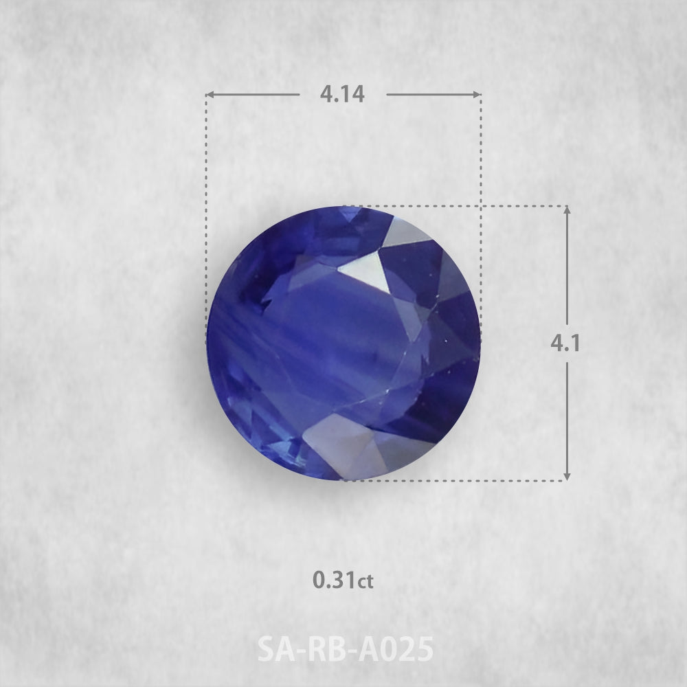 Safīrs 0,31 ct Dabīgs, Apaļš piegriezums