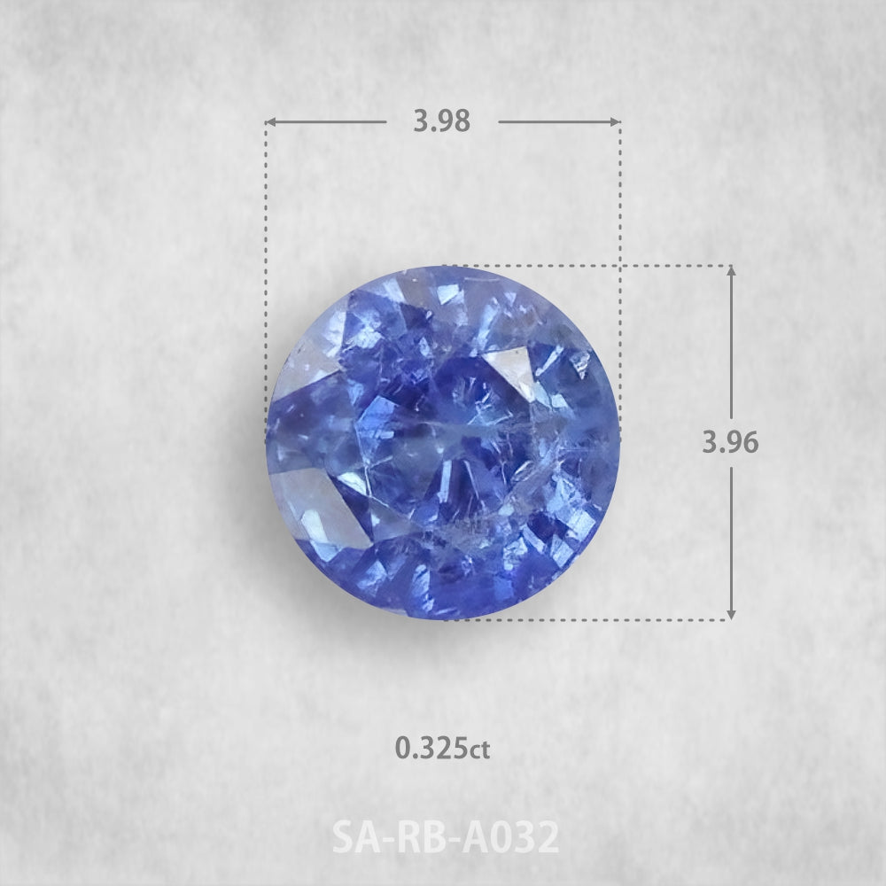 Safīrs 0,325 ct Dabīgs, Apaļš piegriezums