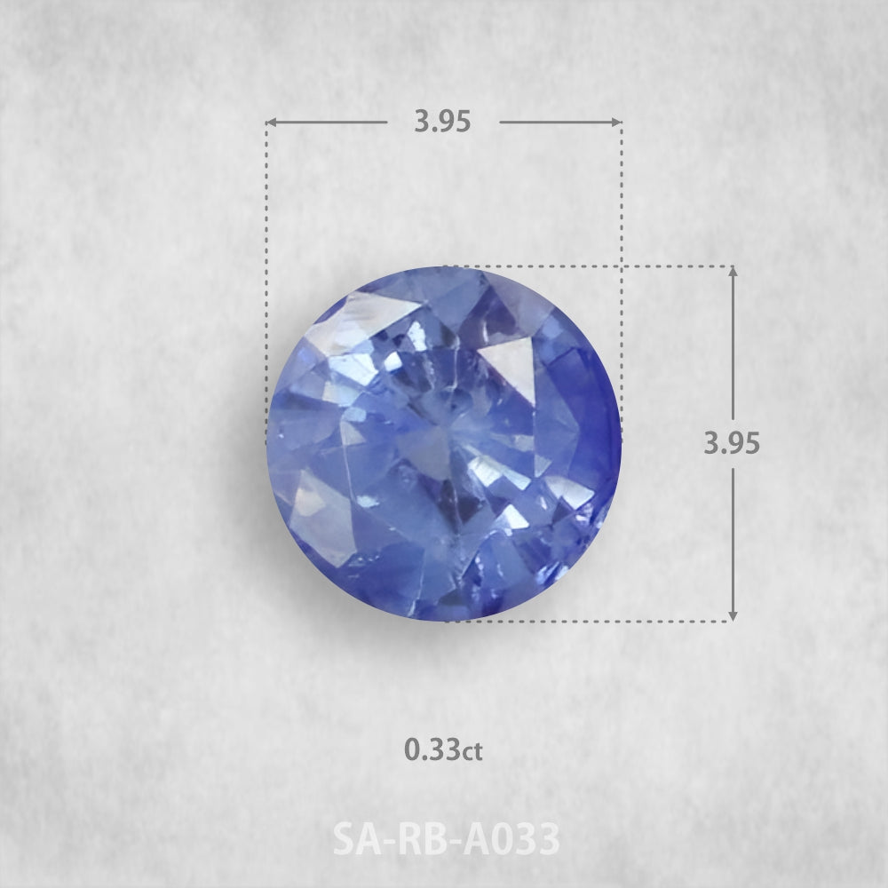 Safīrs 0,33 ct Dabīgs, Apaļš piegriezums