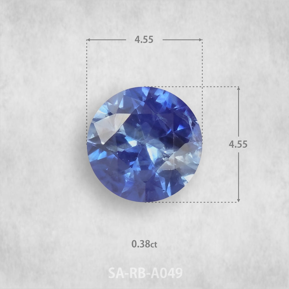Safīrs 0,38 ct Dabīgs, Apaļš piegriezums