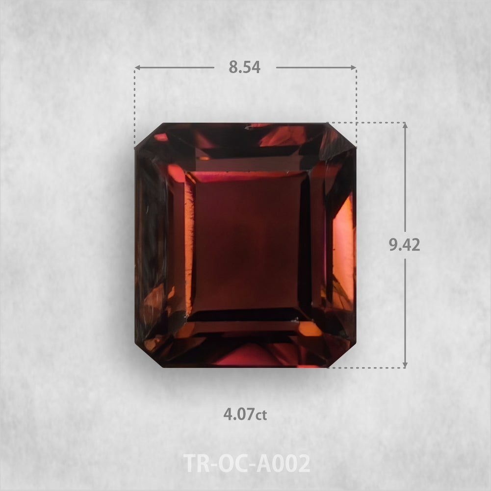 Turmalīns 4.07ct Dabīgs, Astoņstūra griezums