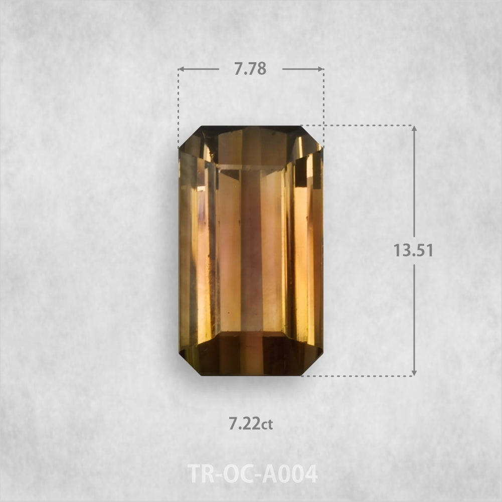 Turmalīns 7.22ct Dabīgs, Astoņstūra griezums