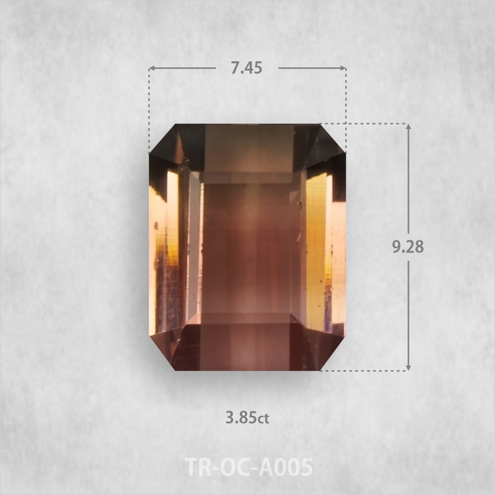 Turmalīns 3.85ct Dabīgs, Astoņstūra griezums