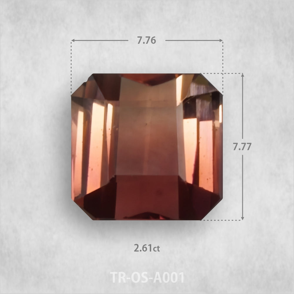 Turmalīns 2.61ct Natural, Astoņstūra kvadrātveida piegriezums
