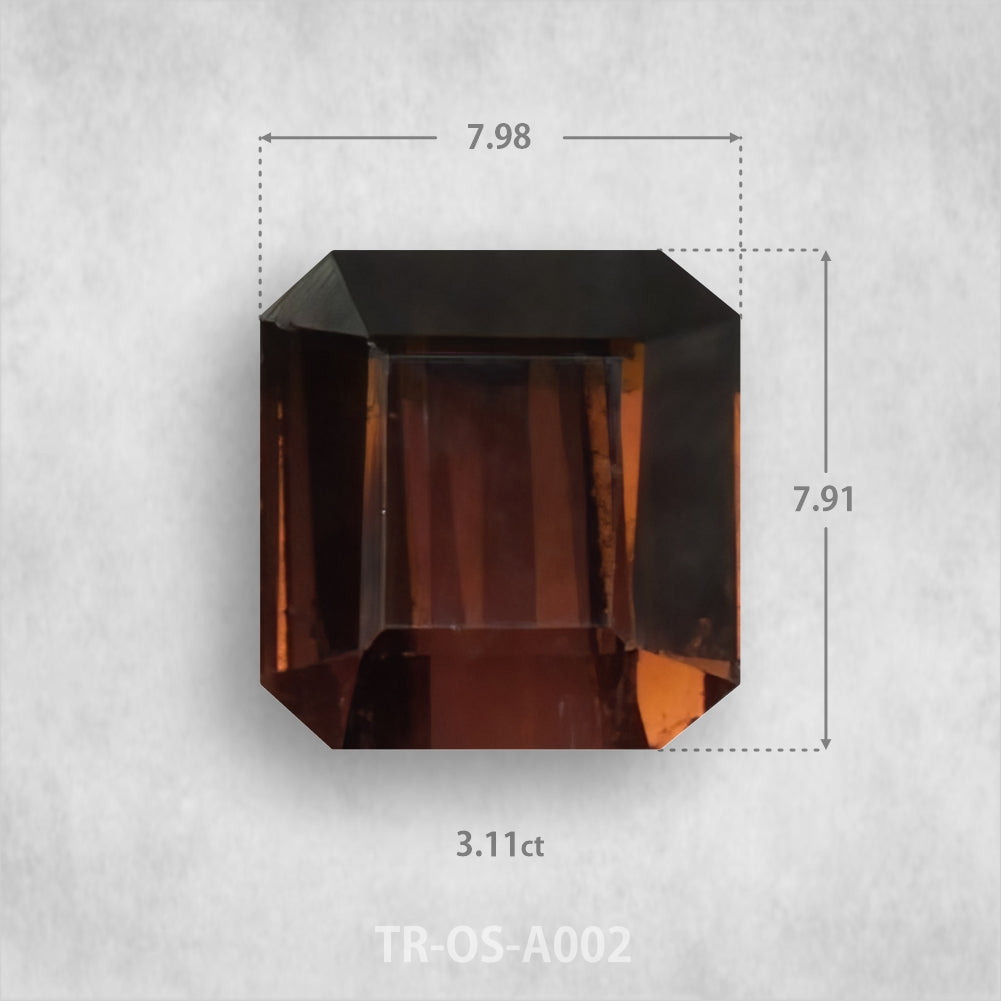 Turmalīns 3.11ct Natural, Astoņstūra kvadrātveida piegriezums