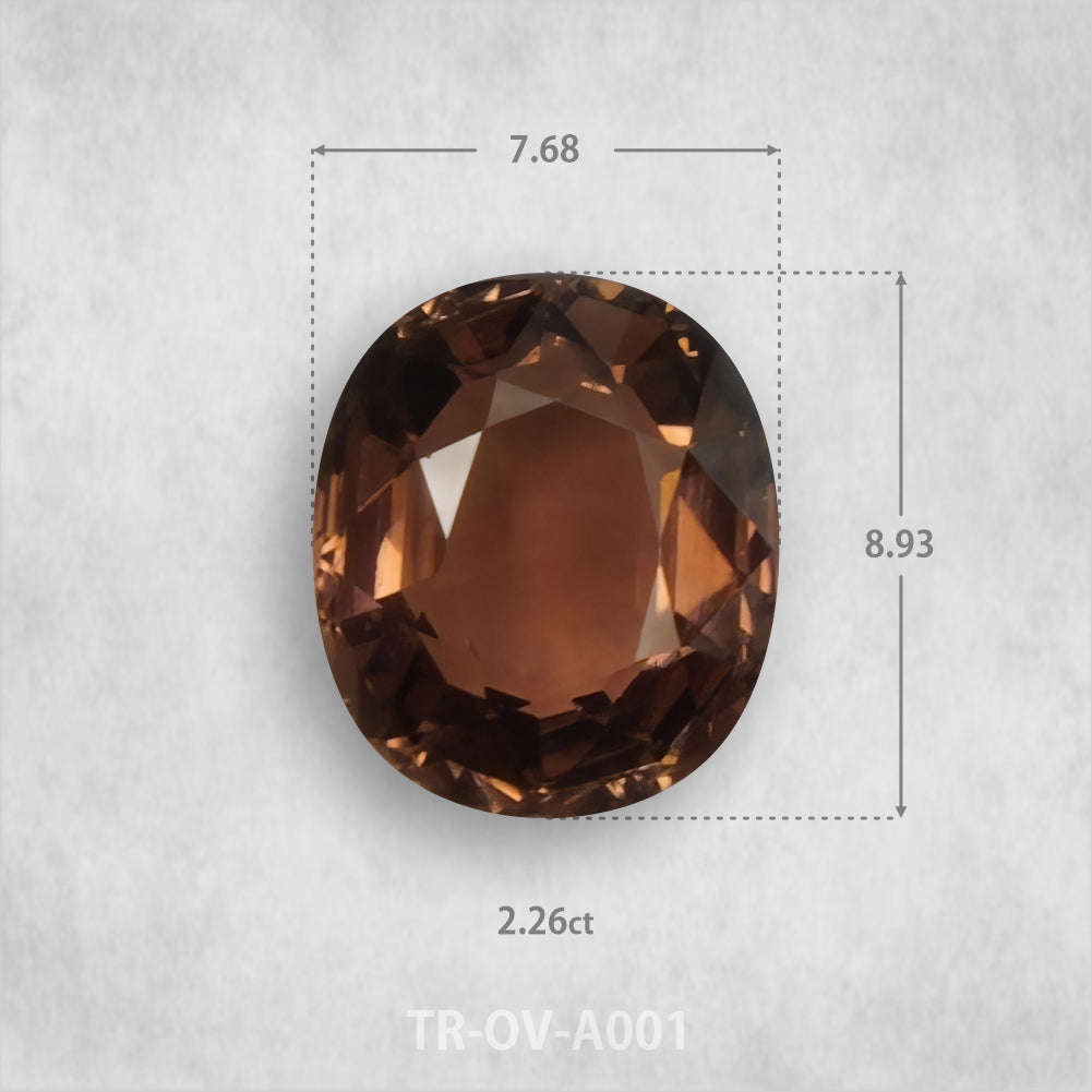Turmalīns 2.26ct Dabīgs, Ovāls piegriezums