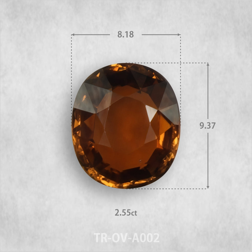 Turmalīns 2.55ct Dabīgs, Ovāls piegriezums