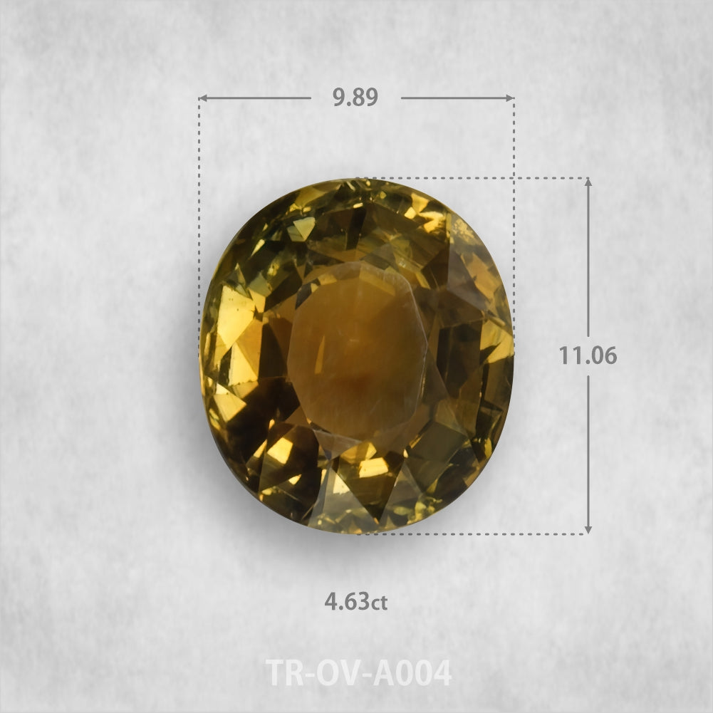 Turmalīns 4.63ct Dabīgs, Ovāls piegriezums
