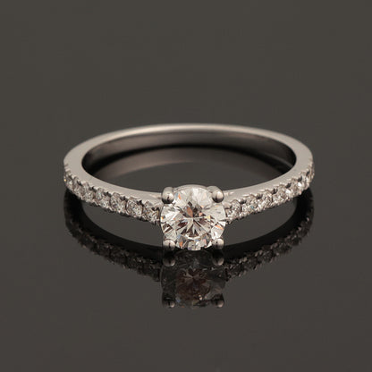 Ring with Diamonds 0.95 ct, White Gold 585° (14K)