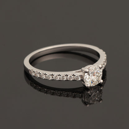 Ring with Diamonds 0.95 ct, White Gold 585° (14K)