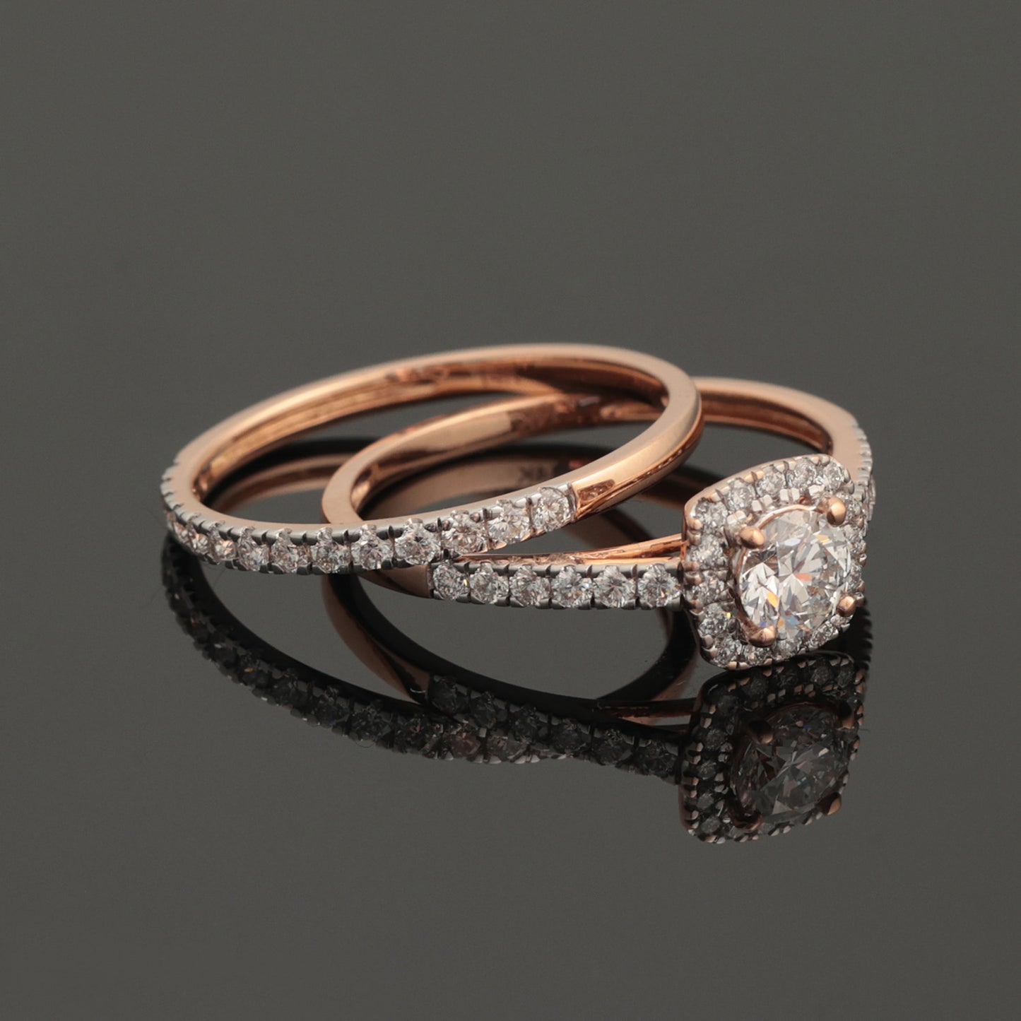 Кольцо с бриллиантами 0,54 ct, красное золото 585 пробы (14K)