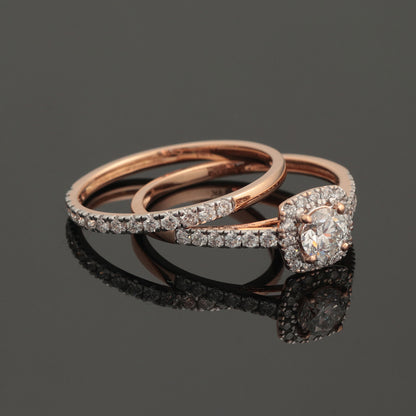 Кольцо с бриллиантами 0,54 ct, красное золото 585 пробы (14K)