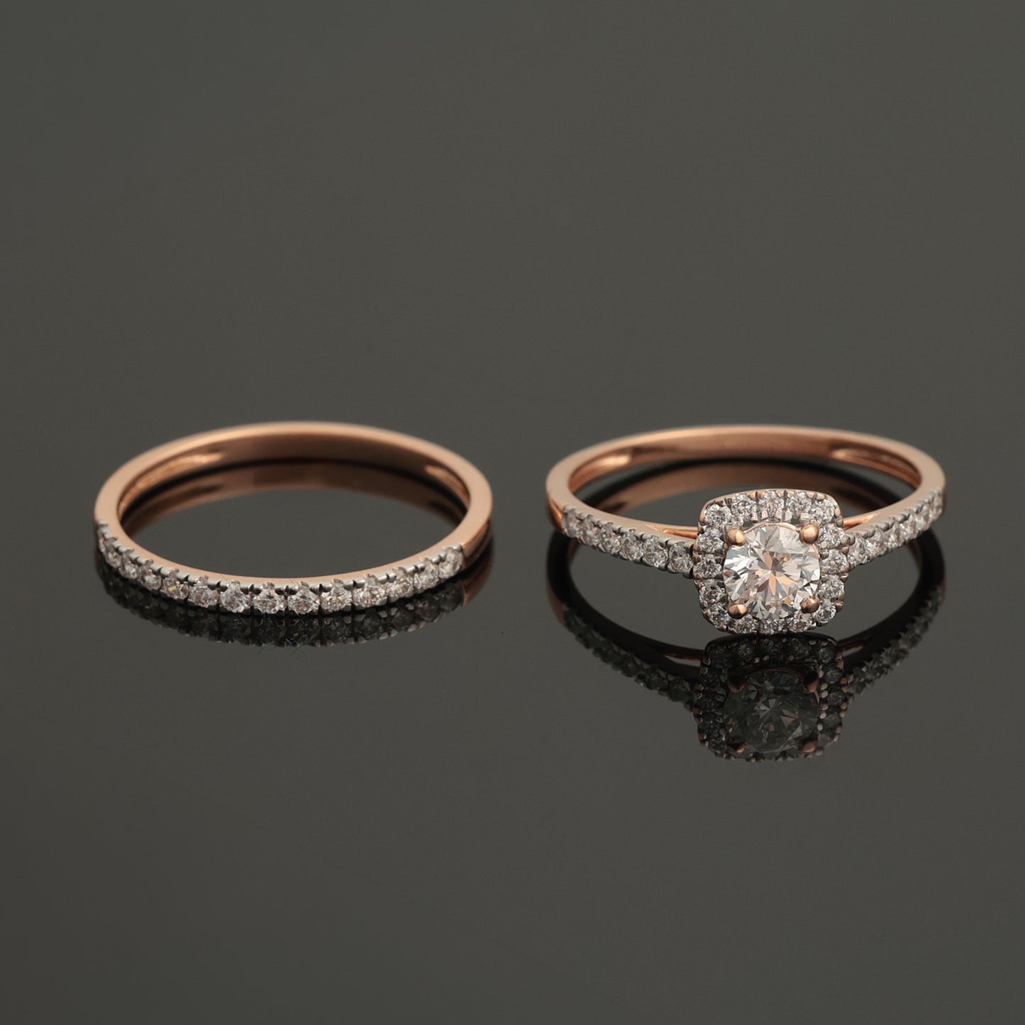 Кольцо с бриллиантами 0,54 ct, красное золото 585 пробы (14K)