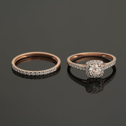 Кольцо с бриллиантами 0,54 ct, красное золото 585 пробы (14K)