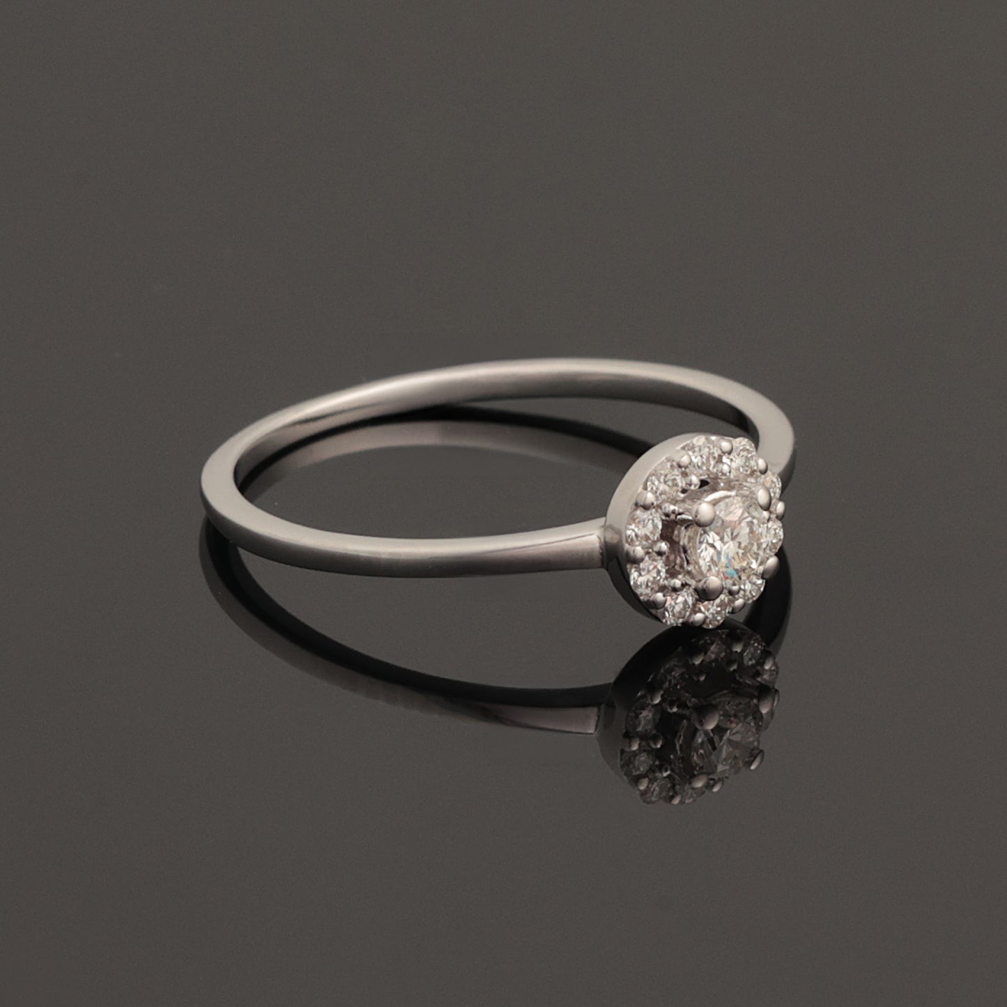 Ring with Diamonds 0.19 ct, White Gold 585° (14K)
