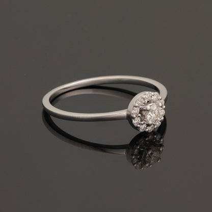 Ring with Diamonds 0.19 ct, White Gold 585° (14K)