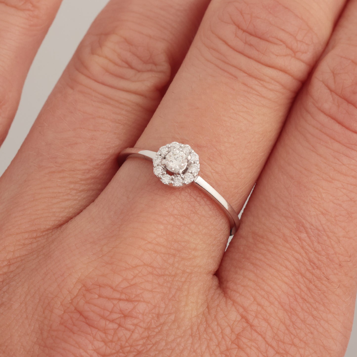 Ring with Diamonds 0.19 ct, White Gold 585° (14K)