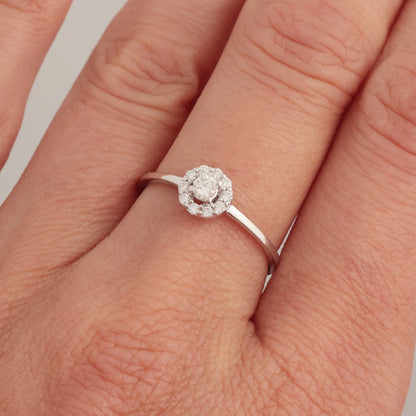 Ring with Diamonds 0.19 ct, White Gold 585° (14K)