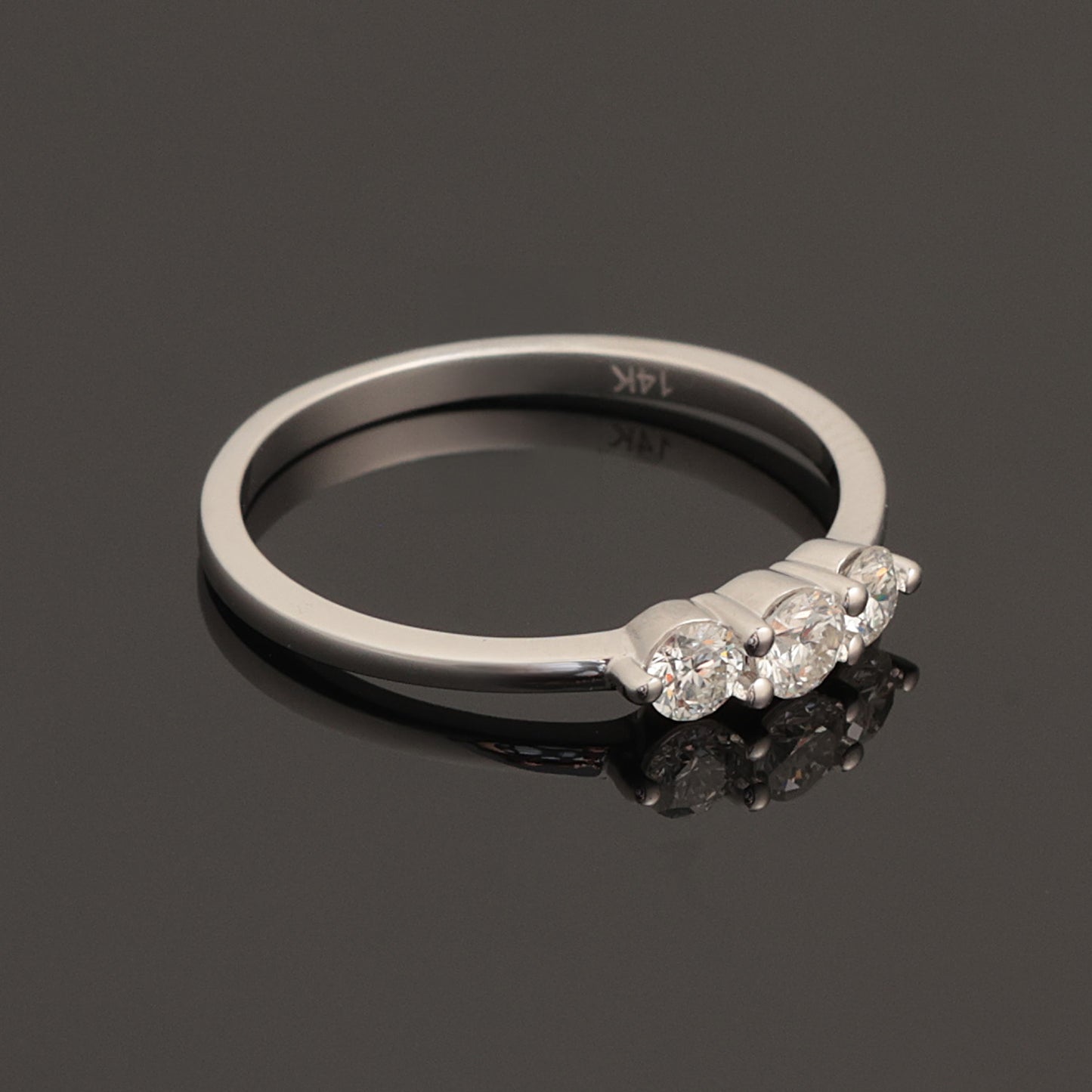 Кольцо с бриллиантами 0.35 ct, белое золото 585° (14K)