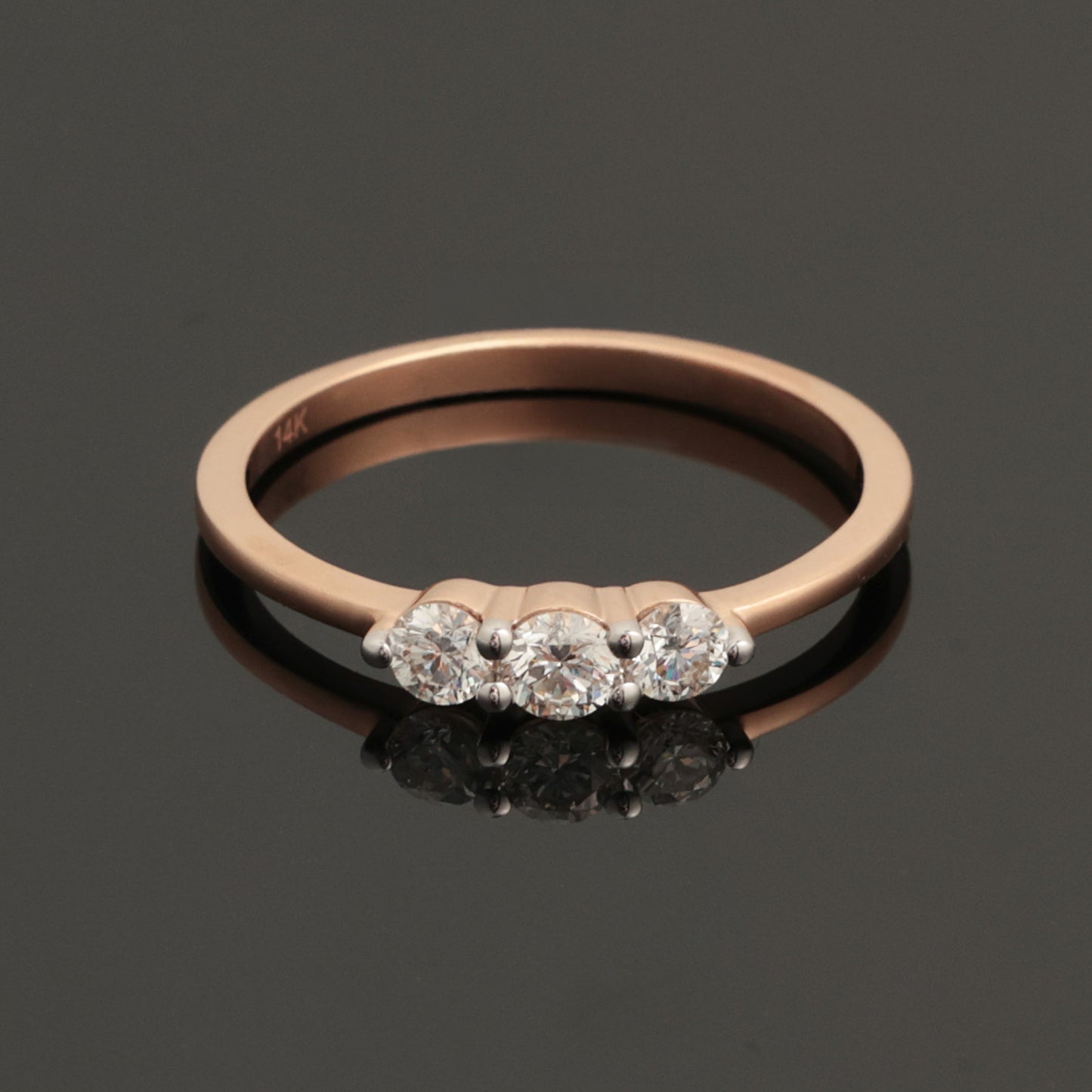 Кольцо с бриллиантами 0,35 ct, красное золото 585° (14K)