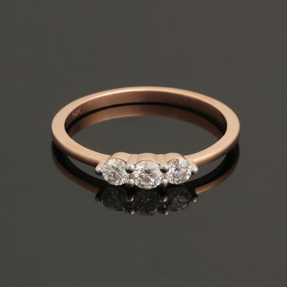 Кольцо с бриллиантами 0,35 ct, красное золото 585° (14K)