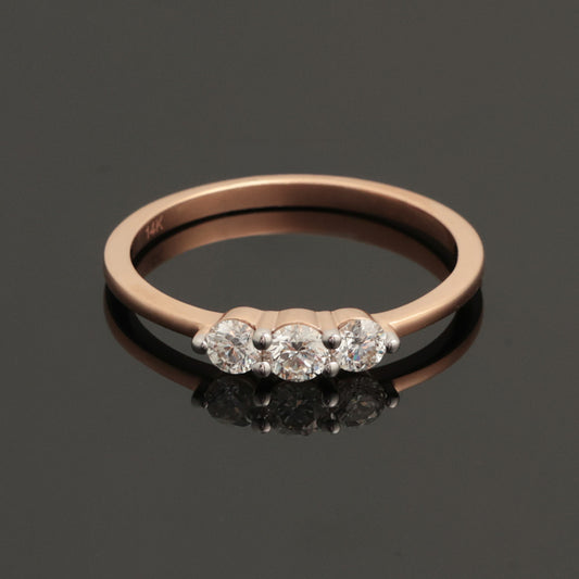 Gredzens ar dimantiem 0,35 ct, sarkanais zelts 585° (14K)