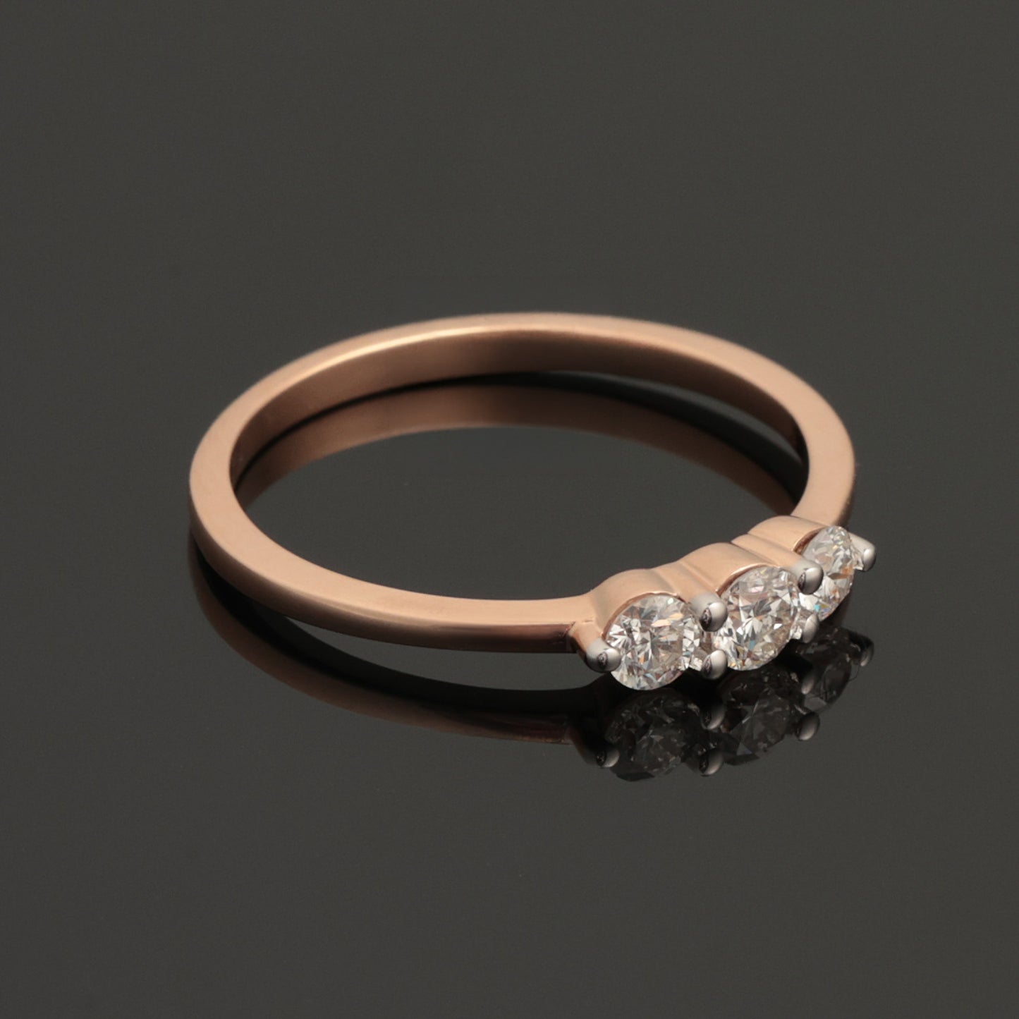Кольцо с бриллиантами 0,35 ct, красное золото 585° (14K)