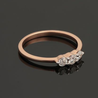 Кольцо с бриллиантами 0,35 ct, красное золото 585° (14K)