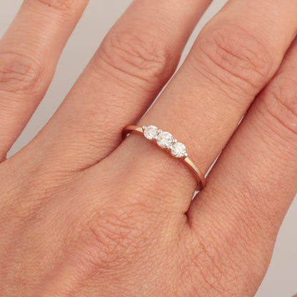 Кольцо с бриллиантами 0,35 ct, красное золото 585° (14K)